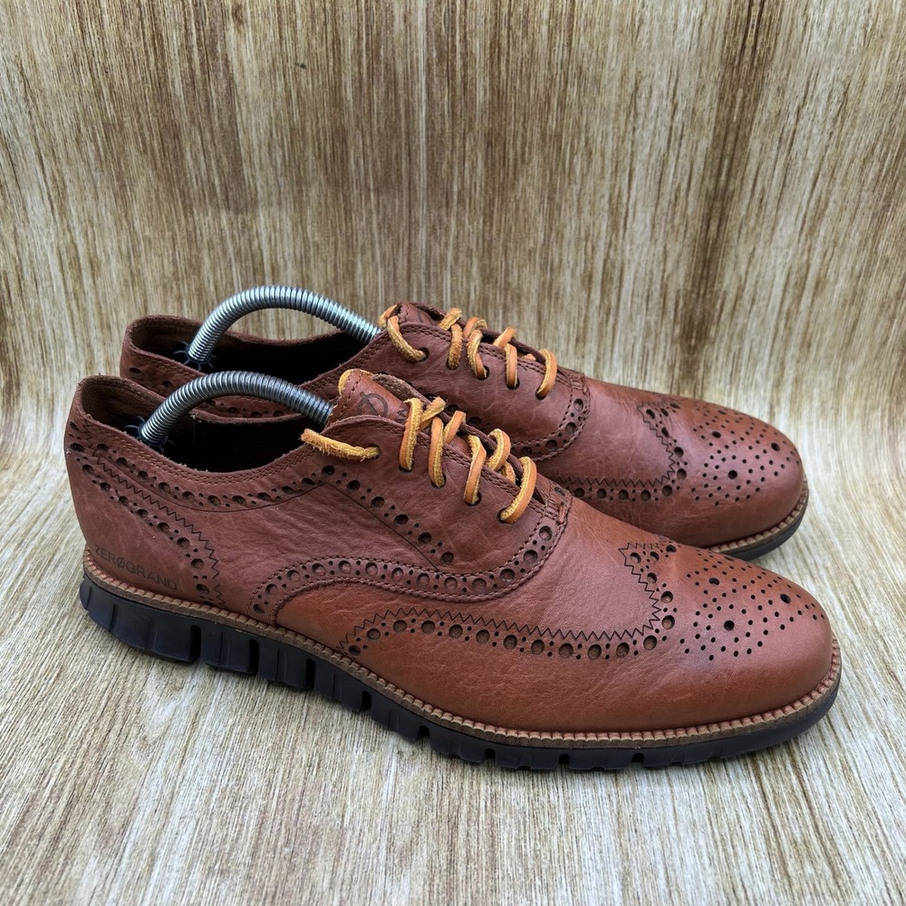 Cole Haan Zerogrand Men's Size 10.5 M Brown Wingtip Brogue Oxfords Shoes C23239